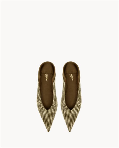 ysl nour|NOUR slippers in satin crepe and rhinestones .